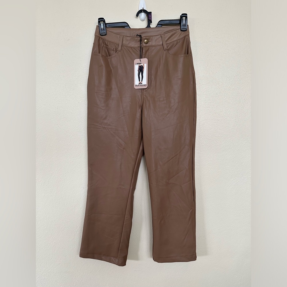 Ci Sono Faux Leather Curve Stretch Pants Size 11 Cappuccino